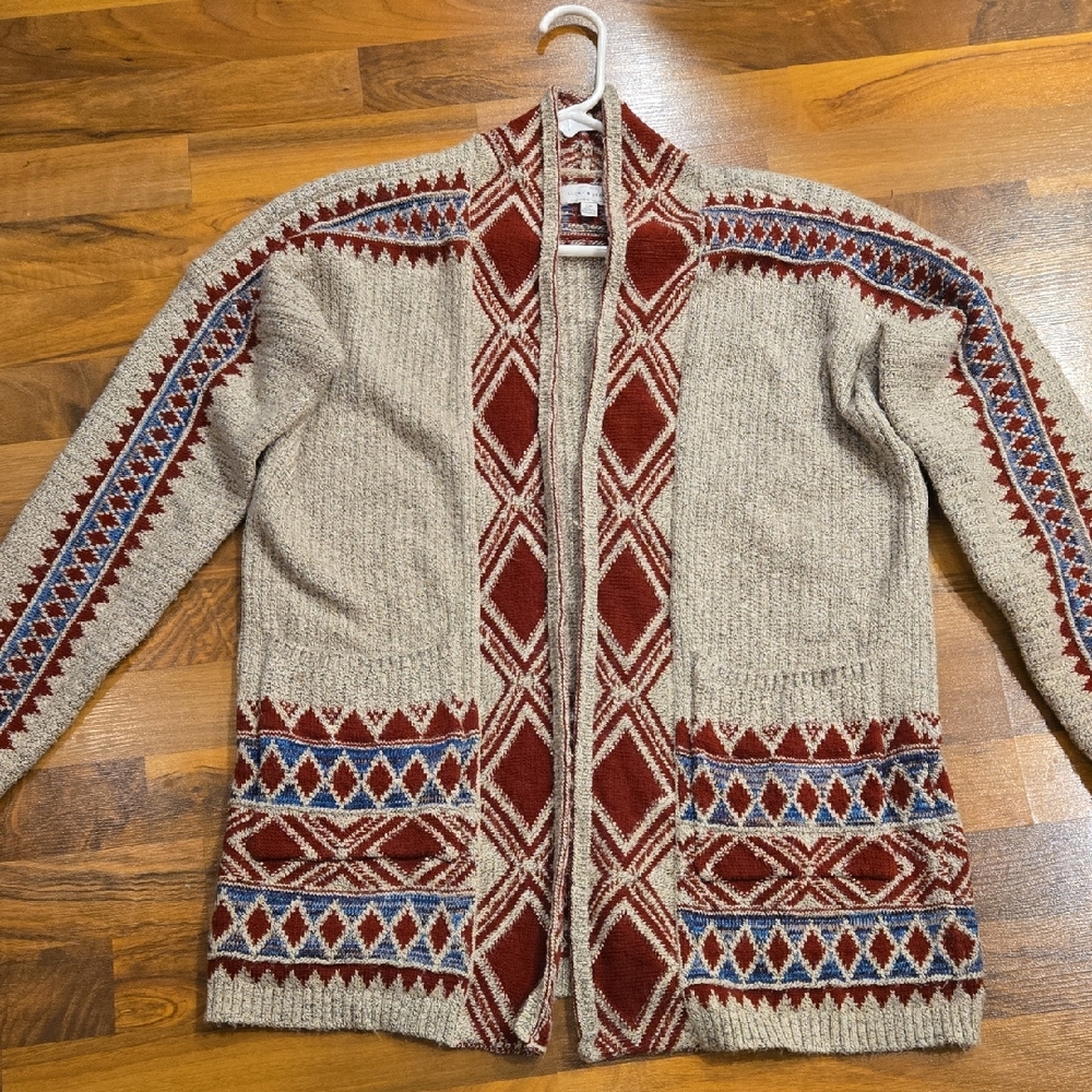 Lucky Brand Multicolor Western Knit Cardigan